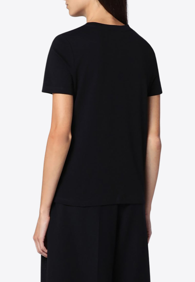 S Max Mara Madera Logo Embroidered T-shirt Black MADERACO/P_MAXS-005