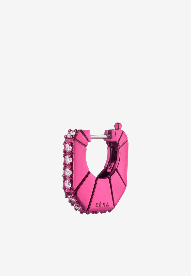 EÉRA Marla Single Earring in 18-karat White Gold with Diamonds Pink MAERFP14U2