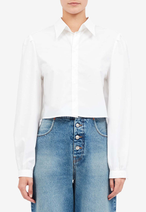 MM6 Maison Margiela Back Slit Cropped Shirt White