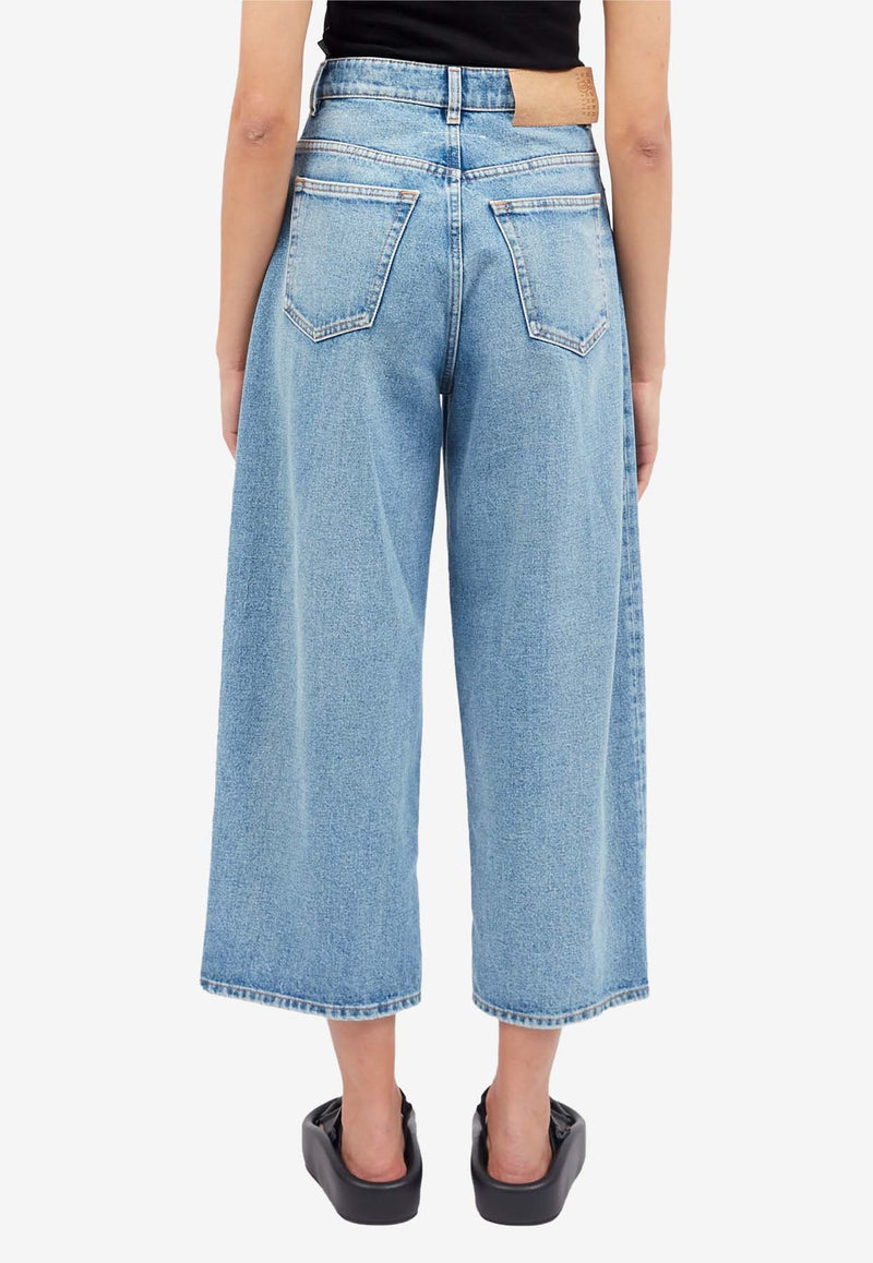 MM6 Maison Margiela Distressed Cropped Jeans Blue