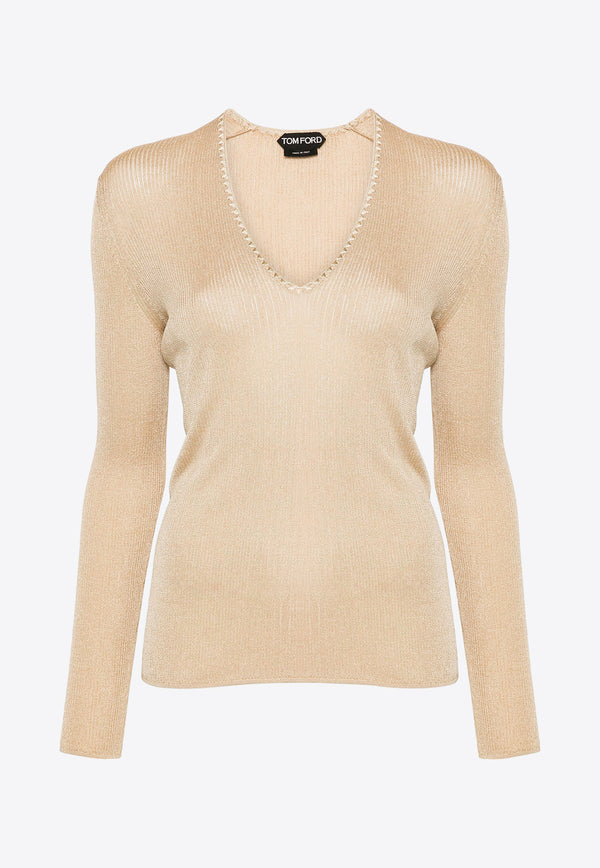 Tom Ford V-neck Knitted Sweater MAK1287-YAX623 JB750