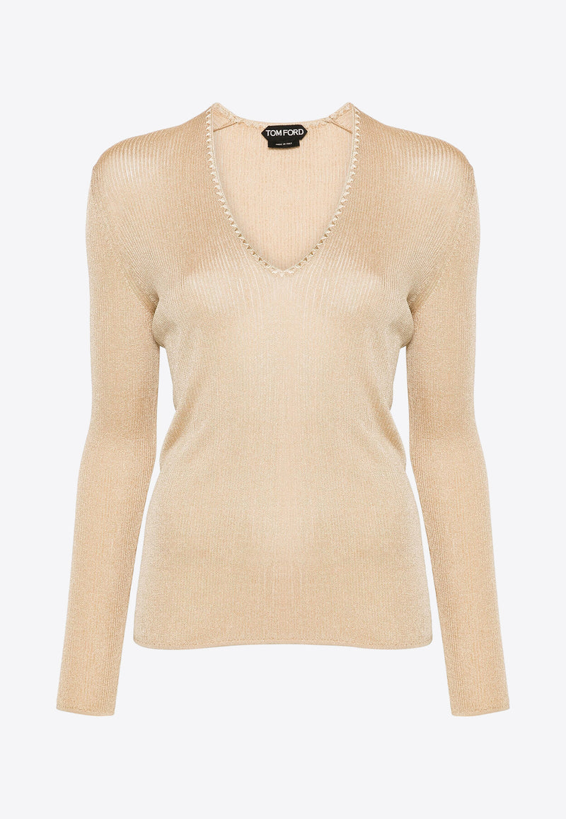 Tom Ford V-neck Knitted Sweater MAK1287-YAX623 JB750