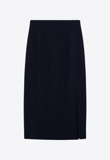 Margaux Lonnberg Marlo Wool-Blend Midi Skirt Navy MALROWO/P_LON-NA