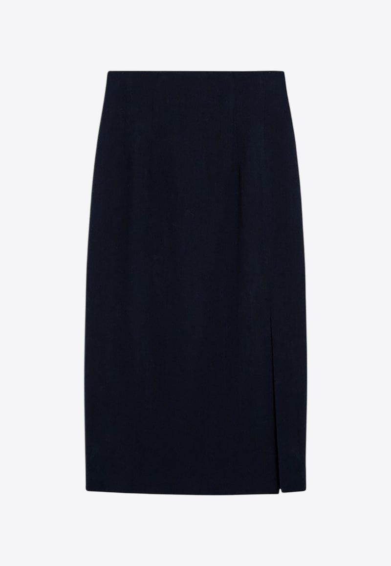 Margaux Lonnberg Marlo Wool-Blend Midi Skirt Navy MALROWO/P_LON-NA