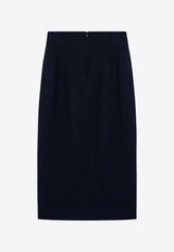 Margaux Lonnberg Marlo Wool-Blend Midi Skirt Navy MALROWO/P_LON-NA