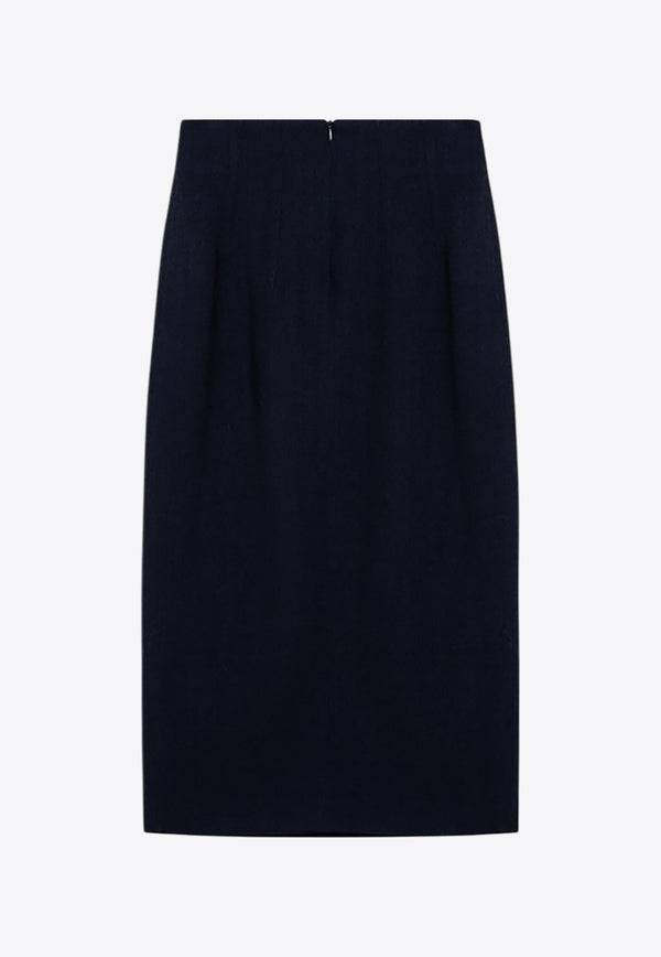 Margaux Lonnberg Marlo Wool-Blend Midi Skirt Navy MALROWO/P_LON-NA