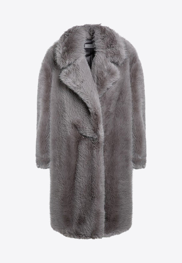 Sportmax Manico Single-Breasted Faux Fur Coat Gray MANICOPL/P_SPORM-001