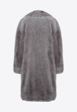 Sportmax Manico Single-Breasted Faux Fur Coat Gray MANICOPL/P_SPORM-001