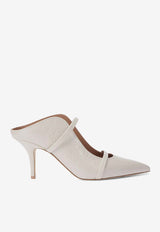 Malone Souliers Maureen 70 Pointed Leather Mules MAUREEN 70-430 CREAM/CREAM Cream