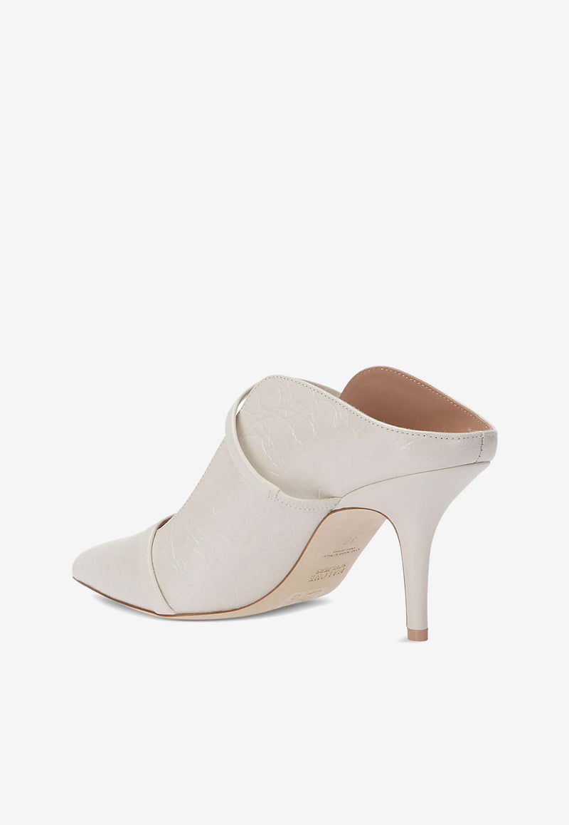 Malone Souliers Maureen 70 Pointed Leather Mules MAUREEN 70-430 CREAM/CREAM Cream