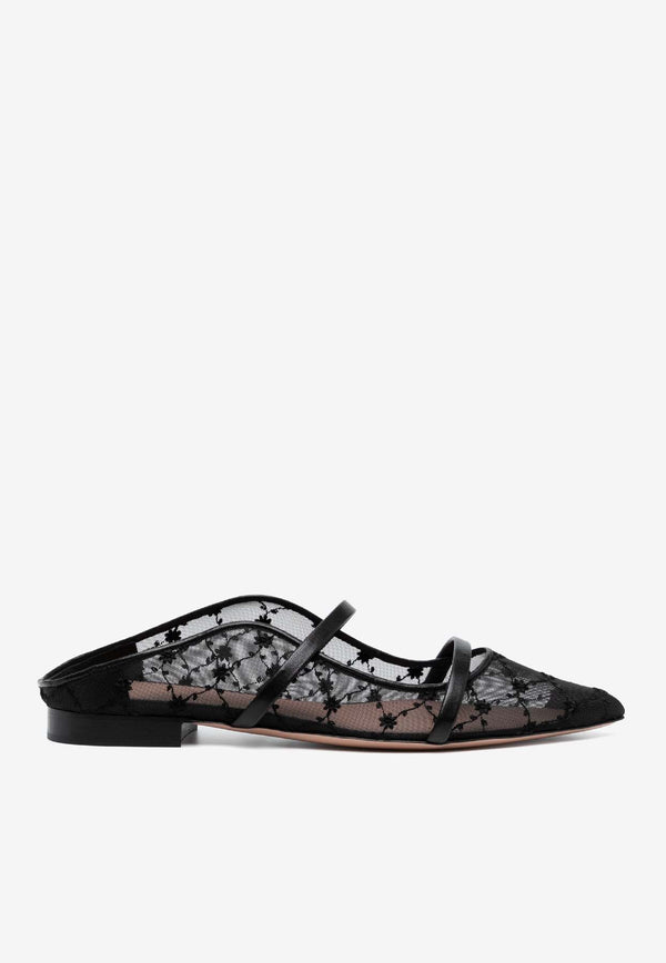 Malone Souliers Maureen Mesh Flat Mules MAUREEN FLAT 299 BLACK/BLACK