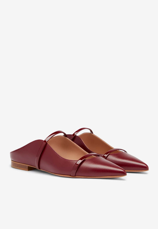 Malone Souliers Maureen Patent Leather Flat Mules MAUREEN FLAT 316 ROSEWOOD/ROSEWOOD