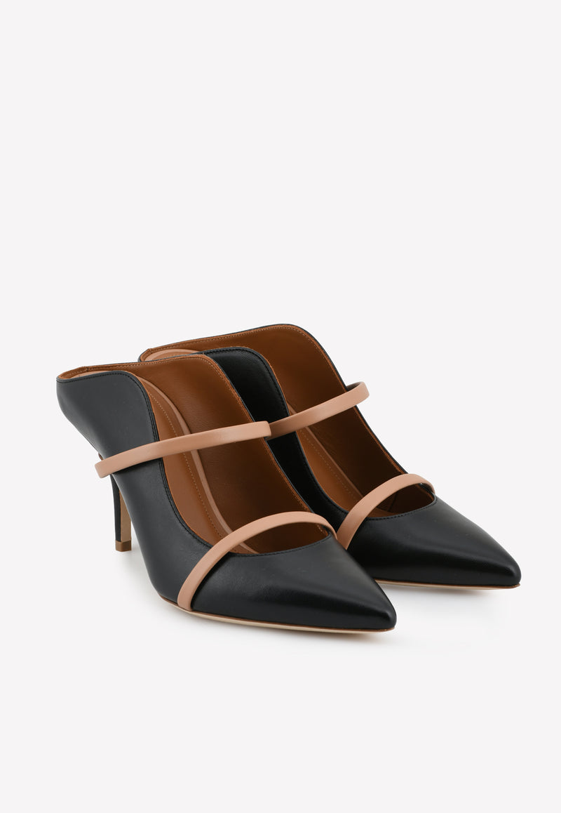 Malone Souliers Maureen 70 Nappa Leather Mules Black MAUREEN70-27BLACK NUDE