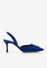 Maysli 70 Suede Buckle Detail Slingback Pumps Manolo Blahnik MAYSLI 70 BLUE 4326 0182-0035