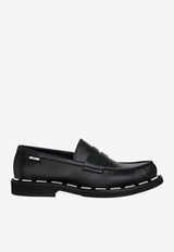 Moschino Logo Loafers in Vegan Leather MB10603G1HG35000 VEGAN NERO Black