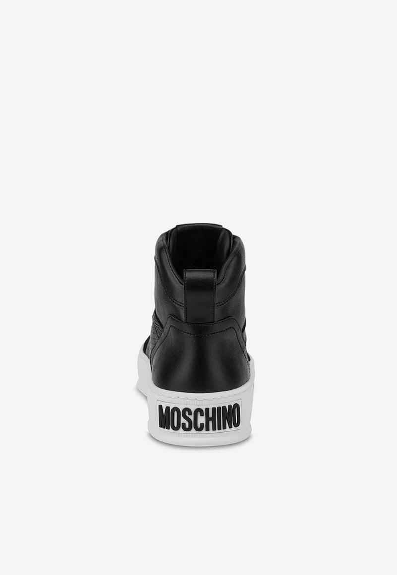 Moschino Bumps 
Stripes High-Top Sneakers MB15594G0IGAE00B MIX NERO