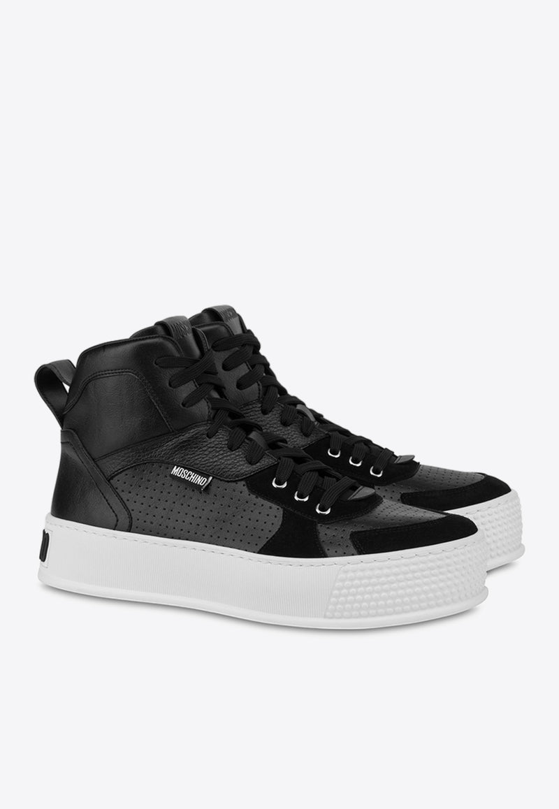 Moschino Bumps 
Stripes High-Top Sneakers MB15594G0IGAE00B MIX NERO