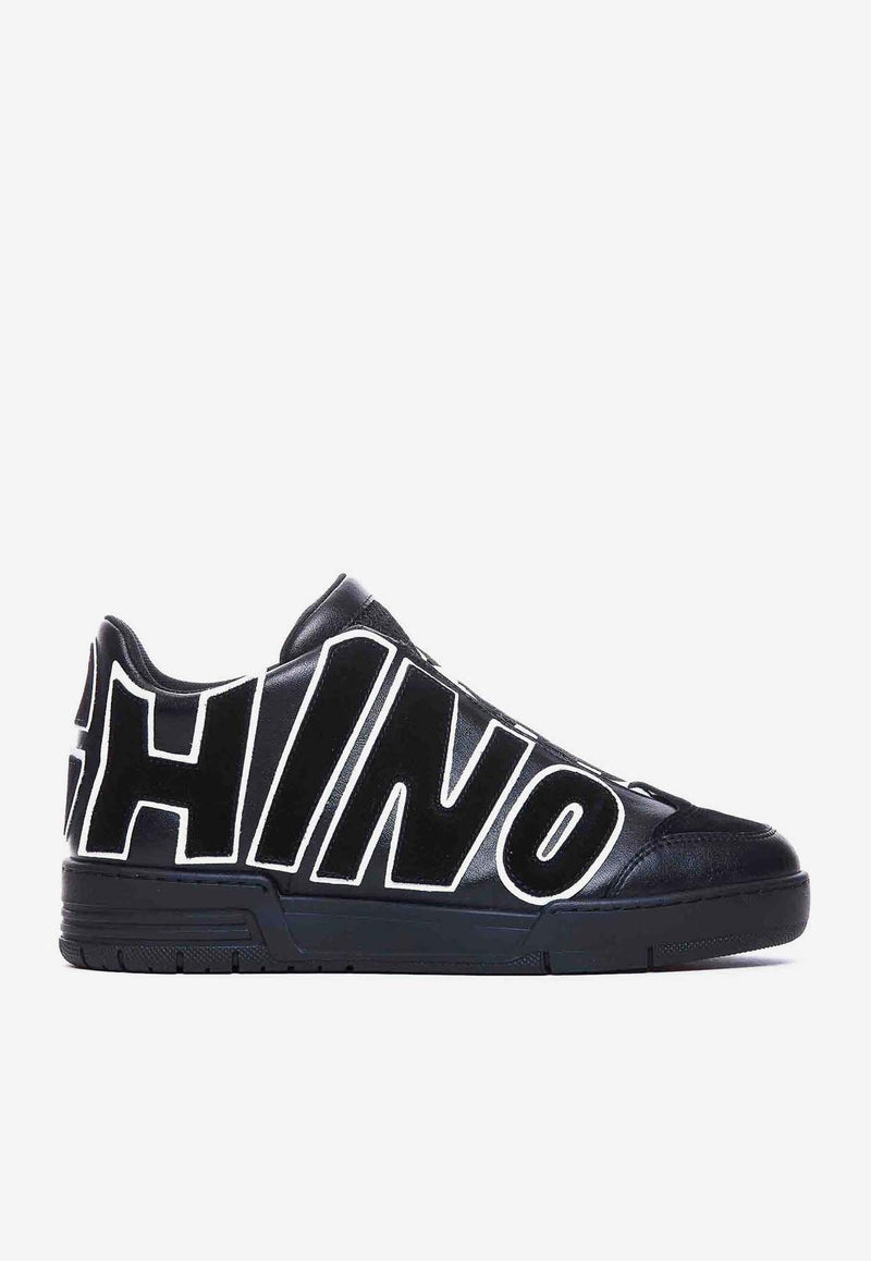 Moschino Logo Streetball Low-Top Sneakers MB15714G1LGAD00A MIX NERO Black