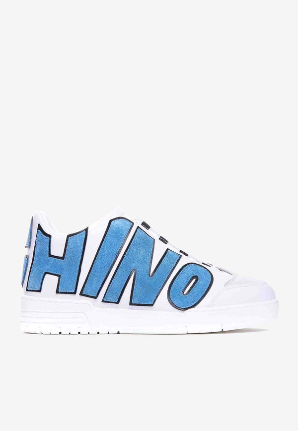 Moschino Logo Streetball Low-Top Sneakers MB15714G1LGAD10B BIANCO+AZZURRO Multicolor