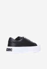 Moschino Logo Lettering Low-Top Sneakers MB15954G1HG37000 VEGAN NERO