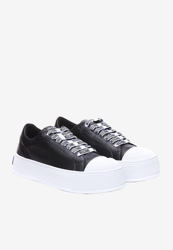 Moschino Logo Lettering Low-Top Sneakers MB15954G1HG37000 VEGAN NERO