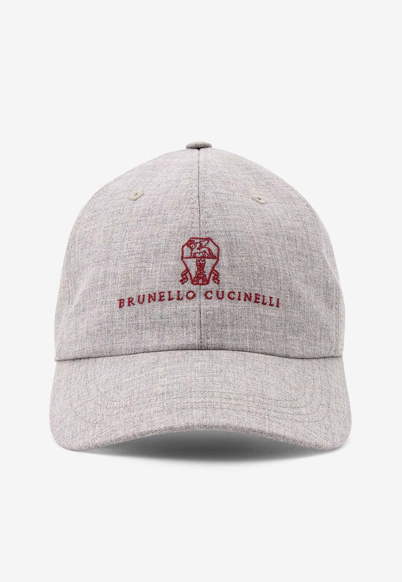 Brunello Cucinelli Embroidered Baseball Cap Gray MB4079850_C001