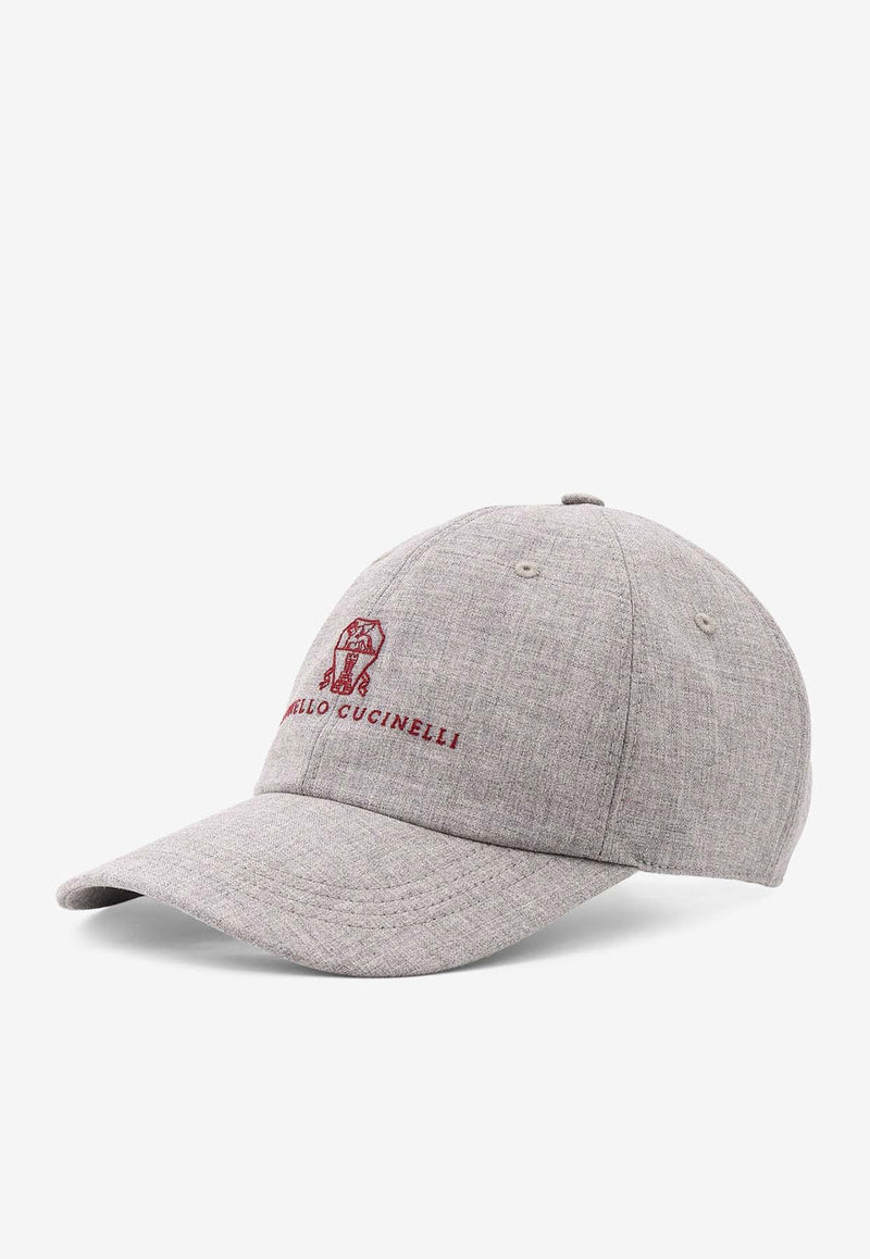 Brunello Cucinelli Embroidered Baseball Cap Gray MB4079850_C001