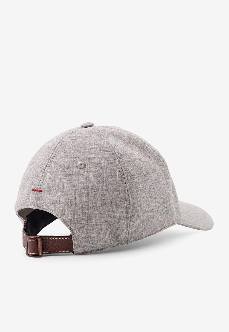 Brunello Cucinelli Embroidered Baseball Cap Gray MB4079850_C001