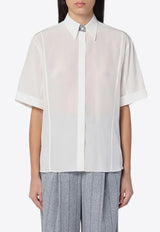 Brunello Cucinelli Semi-Sheer Boxy Silk Shirt  White MB993MV646SI/P_CUCIN-C600