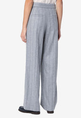 Brunello Cucinelli Striped Wool-Blend Tailored Pants Gray MD589P8725WO/P_CUCIN-C2247