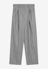 Brunello Cucinelli Pleated Stripe Wide-Leg Pants Gray MD589P8725WV/P_CUCIN-C2247