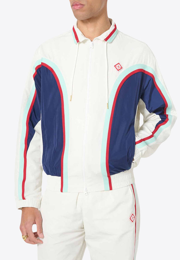 Casablanca Logo Patch Paneled Track Jacket MF23-JK-241-01WHITE