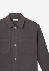 Frame Denim Relaxed Button-Up Shirt Gray MF24WSH012GREY