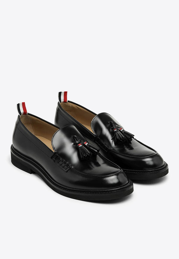 Thom Browne Leather Moccasin Loafers with Tassels MFL111AL0043/O_THOMB-001