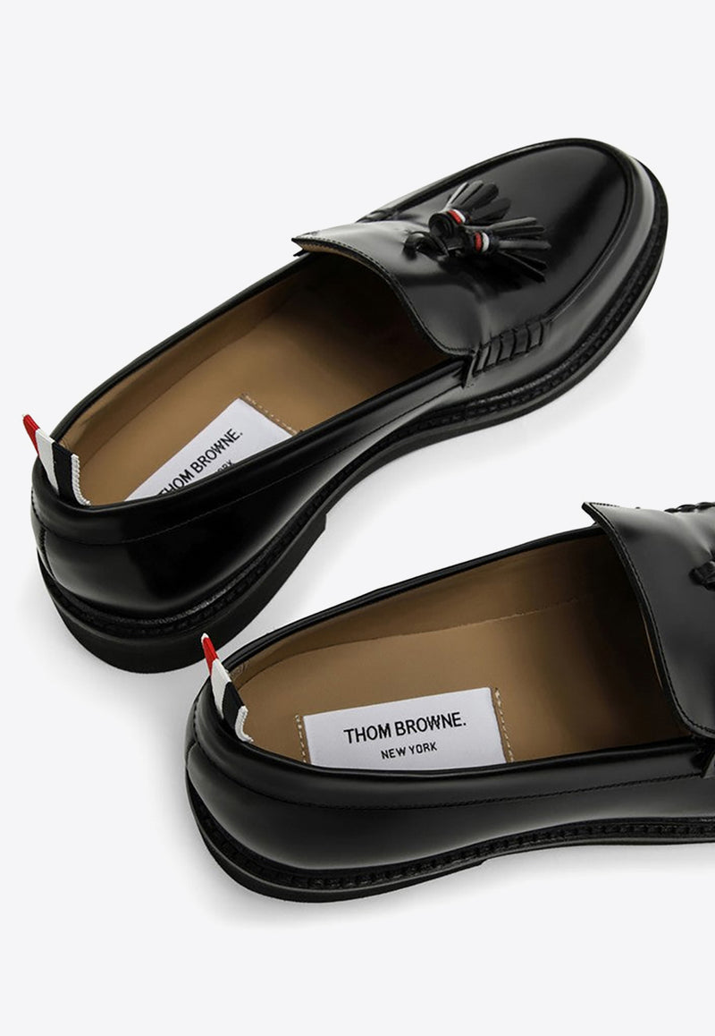 Thom Browne Leather Moccasin Loafers with Tassels MFL111AL0043/O_THOMB-001