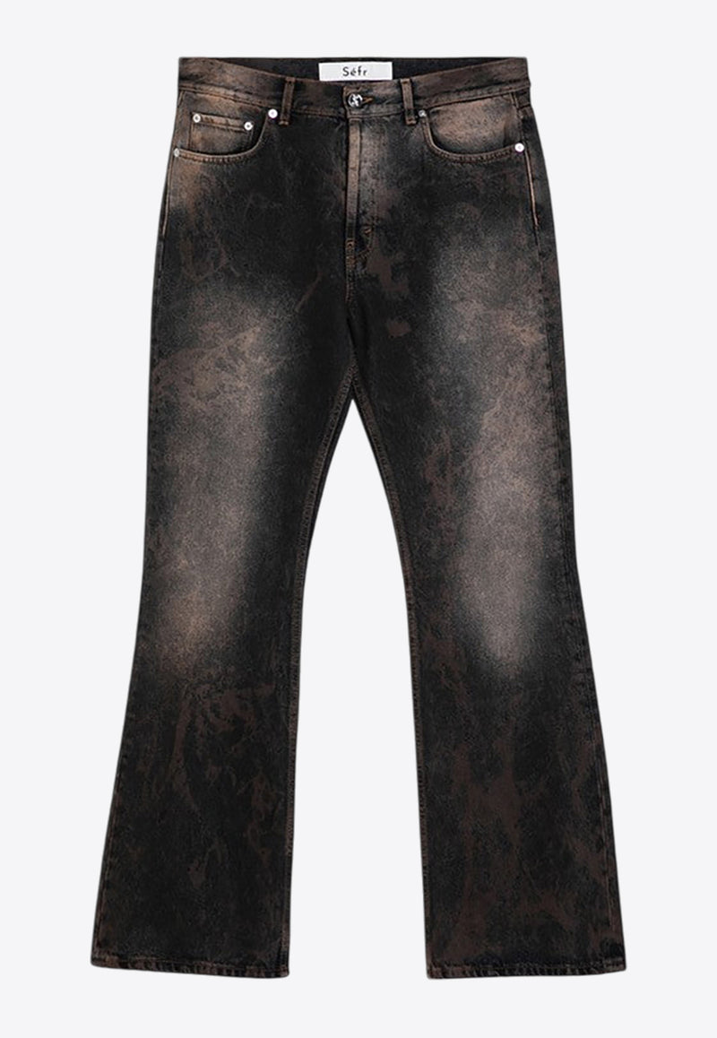 Séfr Punk Washed-Effect Jeans Black MFW24RIDERCUTDE/P_SEFR-PW