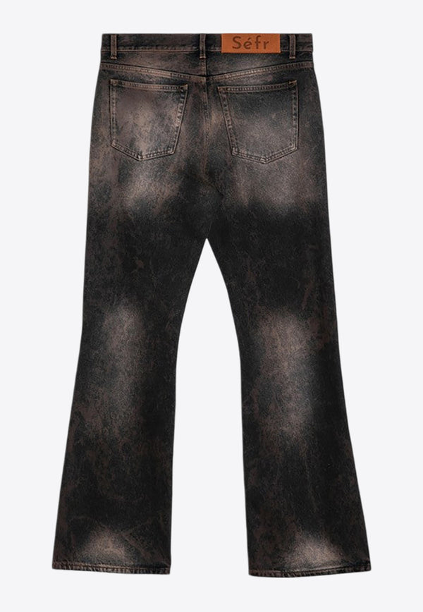 Séfr Punk Washed-Effect Jeans Black MFW24RIDERCUTDE/P_SEFR-PW