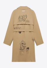 1989 Studio Embroidered Scribble Trench Coat Beige MFW24.106.SCRIBBCO/P_1989-CML