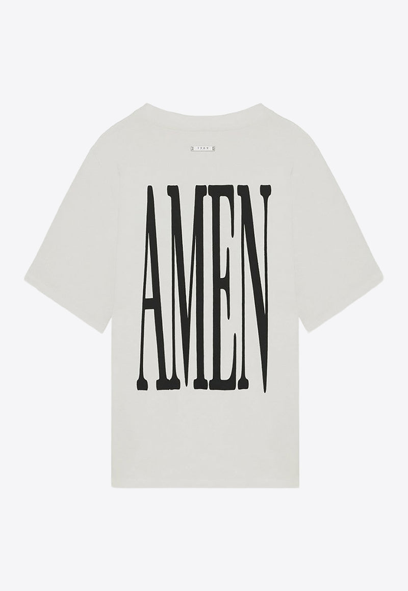 1989 Studio Cross and Amen Print T-shirt White MFW24.201.CROSSCO/P_1989-WHT