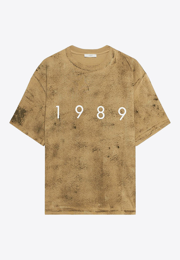 1989 Studio 1989 Logo Bleached T-shirt Beige MFW24.201.LOGOCO/P_1989-CAM