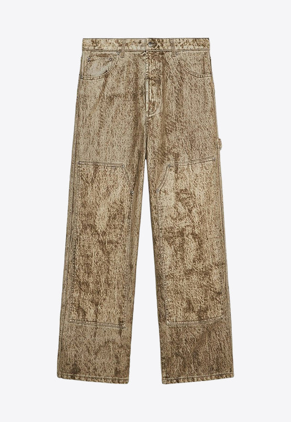 1989 Studio Camo Flock Carpenter Denim Pants  Beige MFW24.503CO/P_1989-CAM