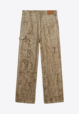 1989 Studio Camo Flock Carpenter Denim Pants  Beige MFW24.503CO/P_1989-CAM