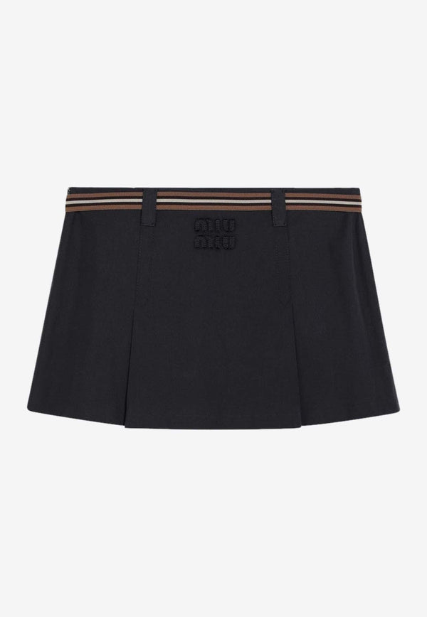 Miu Miu Pleated Mini Skirt Navy MG2406OOO12NS/Q_MIU-F0008