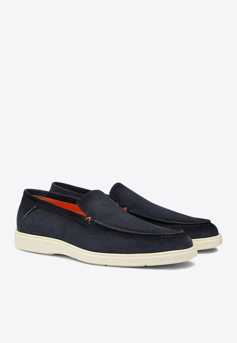 Santoni Slip-On Suede Loafers MGDT17824TICBGEXU60BLUE