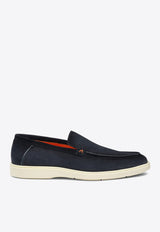 Santoni Slip-On Suede Loafers MGDT17824TICBGEXU60BLUE