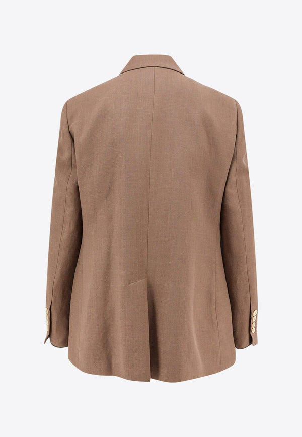 Brunello Cucinelli Double-Breasted Buttoned Blazer Brown MH1267040_C2925