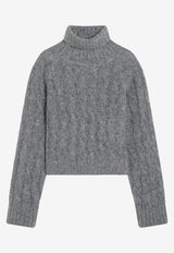 Brunello Cucinelli Turtleneck Knitted Wool and Mohair Sweater Gray MHM523603WO/P_CUCIN-C1599