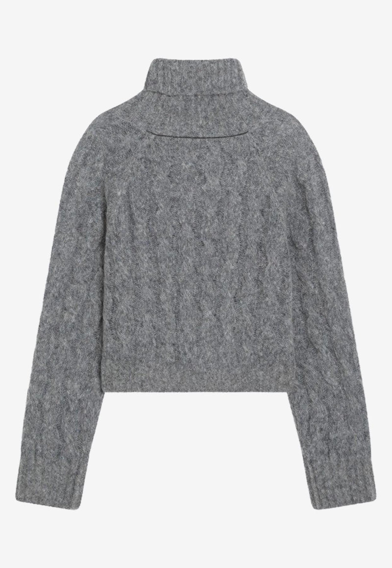 Brunello Cucinelli Turtleneck Knitted Wool and Mohair Sweater Gray MHM523603WO/P_CUCIN-C1599