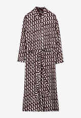 S Max Mara Micaela Reversible Printed Midi Dress Bordeaux MICAELAVI/P_MAXT-001