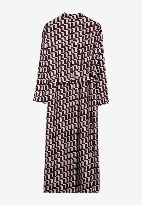 S Max Mara Micaela Reversible Printed Midi Dress Bordeaux MICAELAVI/P_MAXT-001